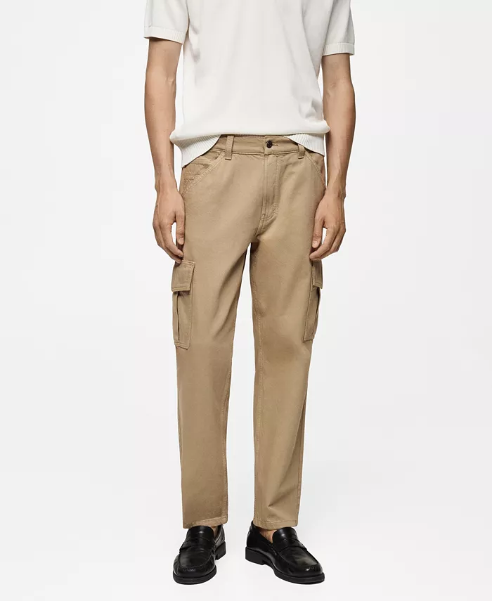 

Мужские джинсы карго MANGO, коричневый/бежевый