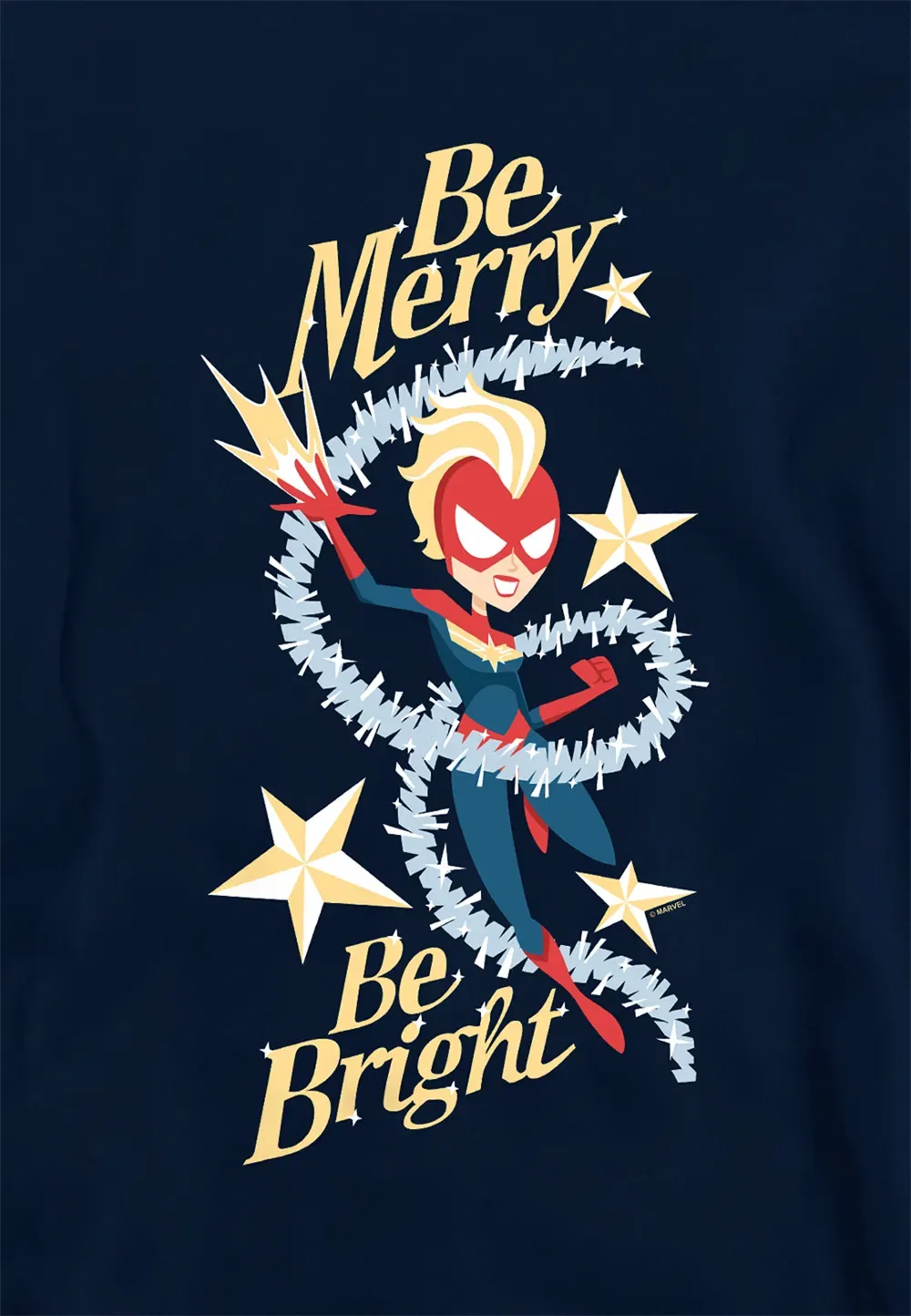 Детская худи Marvel Captain Marvel Be Merry Be Bright, темно-синий — фото 2