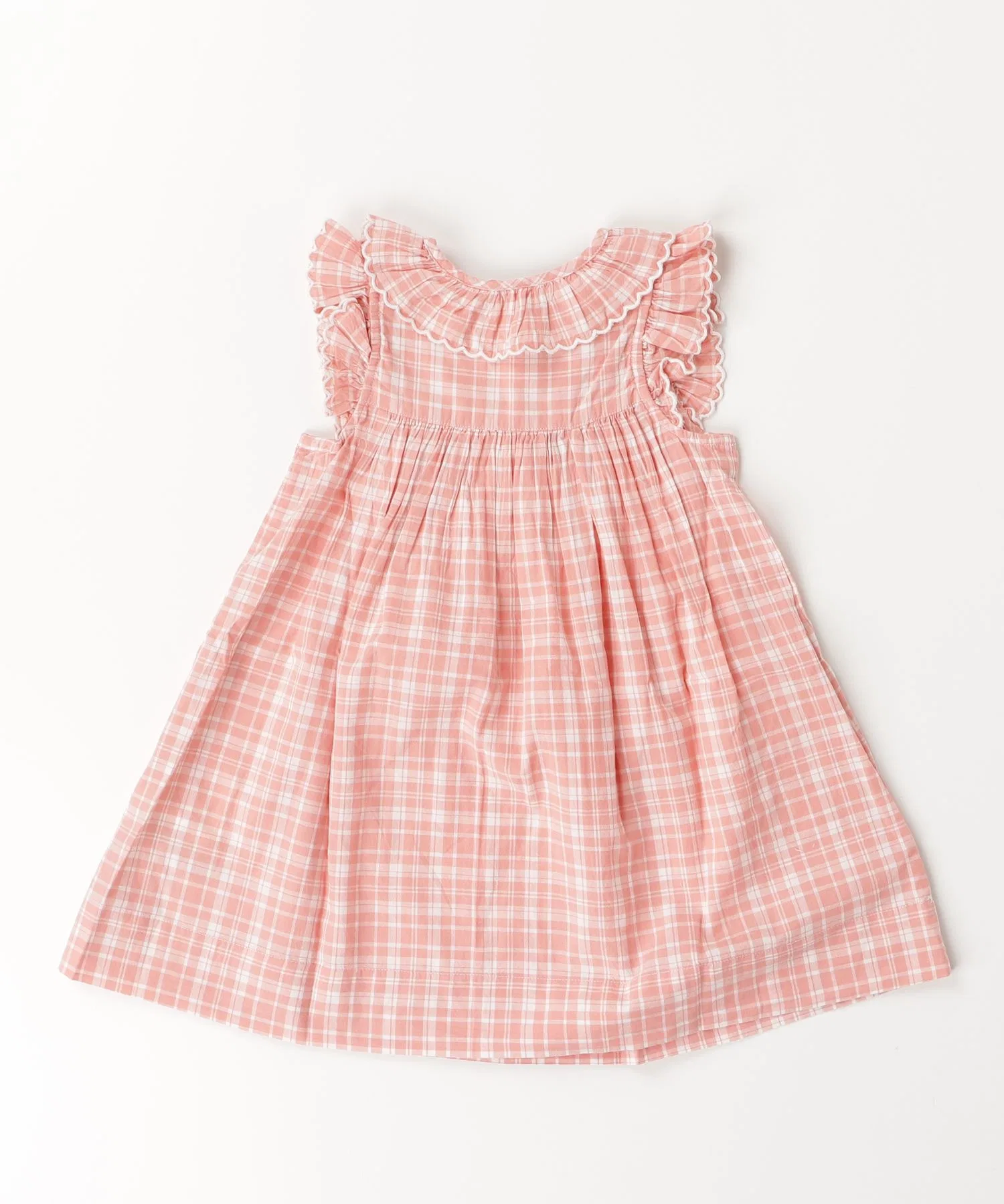 Детское платье с оборками POLO RALPH LAUREN CHILDRENSWEAR из хлопка в клетку розовое — фото 4