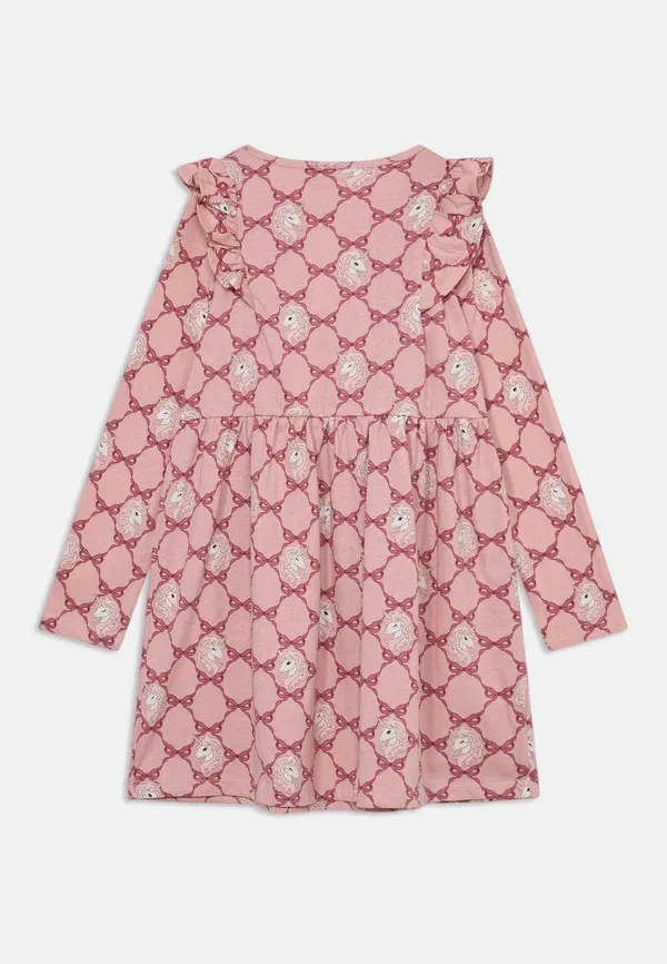 Платье Lindex frill unicorn bow jersey dress, пыльно-розовый — фото 2