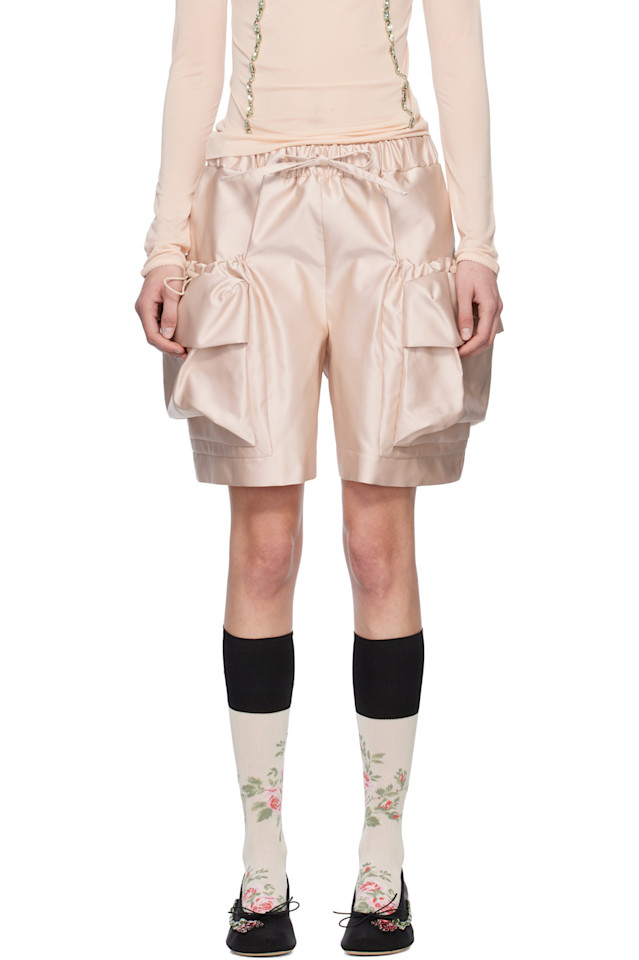 

Шорты с карманом-клапаном Simone Rocha, розовый