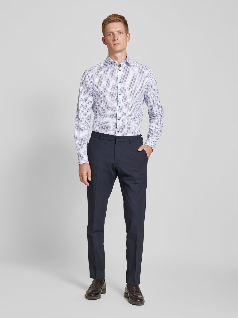 

Рубашка делового кроя Modern Fit с воротником Kent OLYMP, розовый