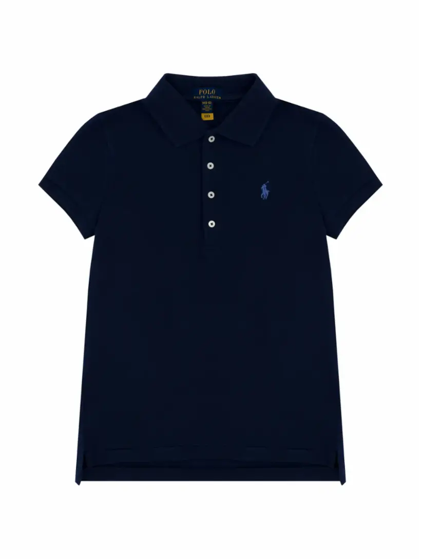 

Хлопковое поло с логотипом Ralph Lauren, тёмно-синий