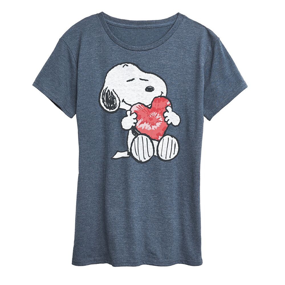 

Женская футболка Peanuts Snoopy с рисунком сердца Licensed Character, цвет Heather Blue