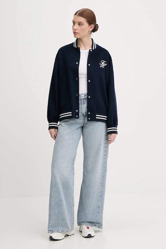 Шерстяная куртка-бомбер Tommy Hilfiger, темно-синий — фото 2