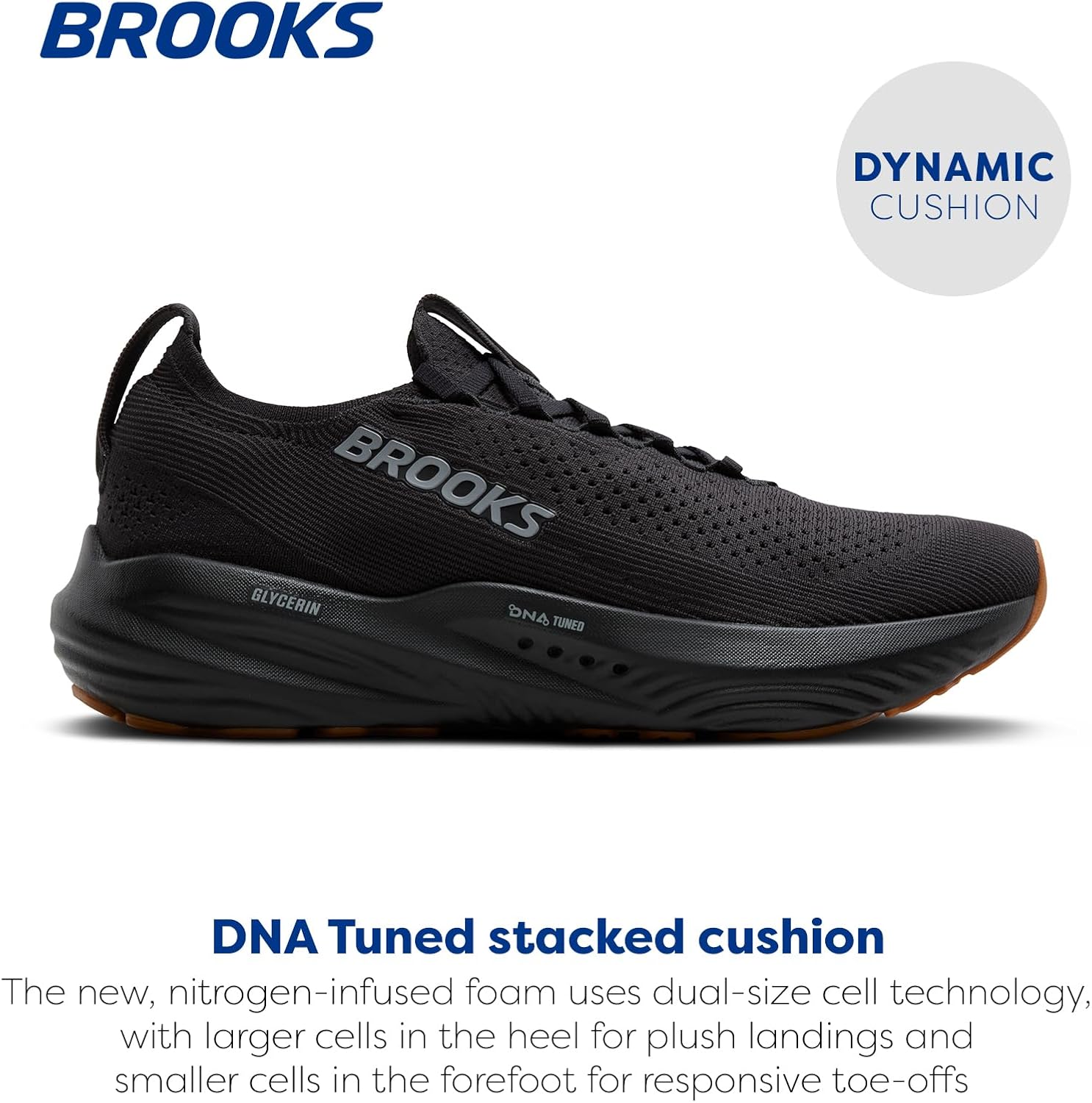 Мужские кроссовки Brooks Glycerin Stealthfit 22 нейтральные для бега, черный — фото 2