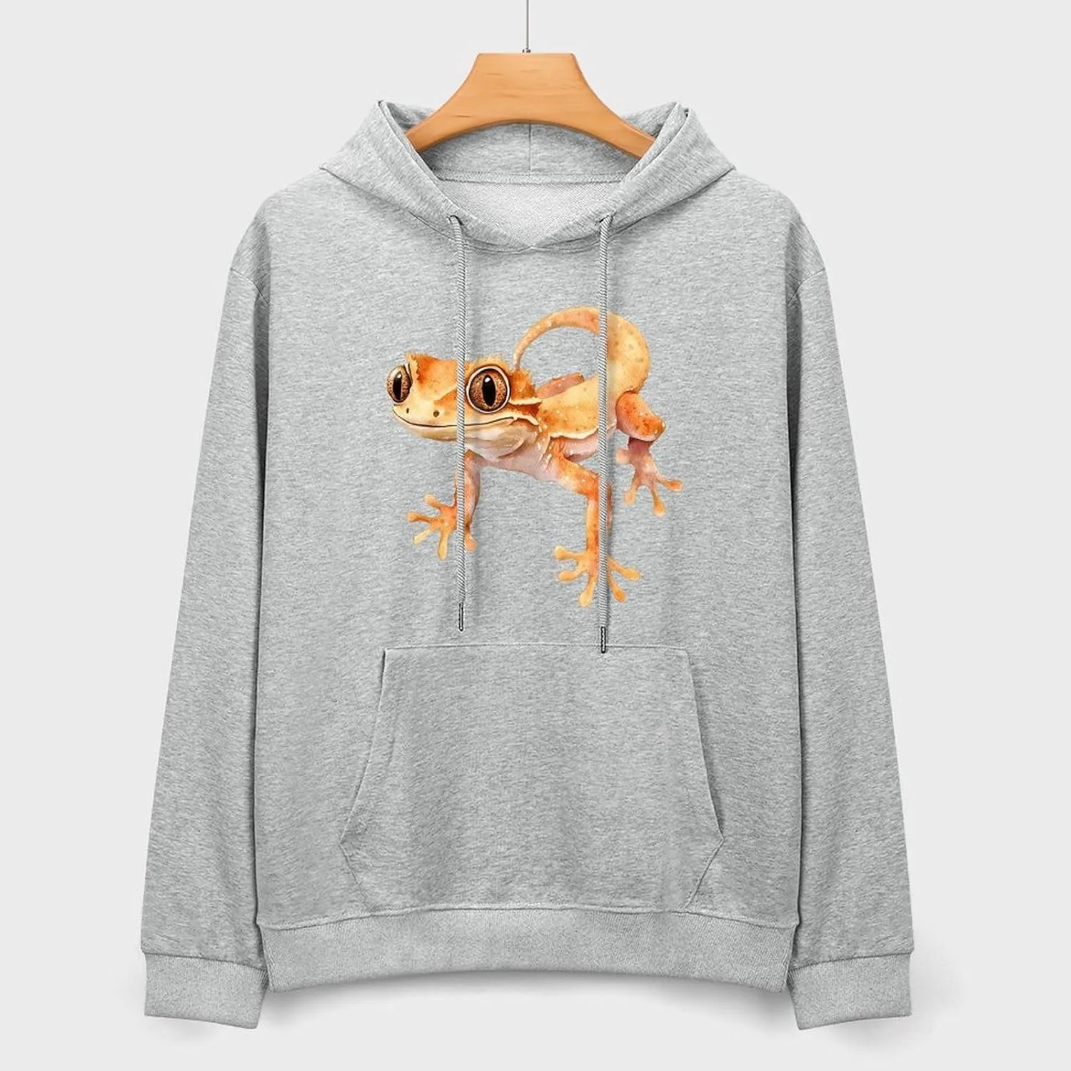 Watercolor модный худи с капюшоном и карманом для мужчин из хлопка Generic, серый — фото 3
