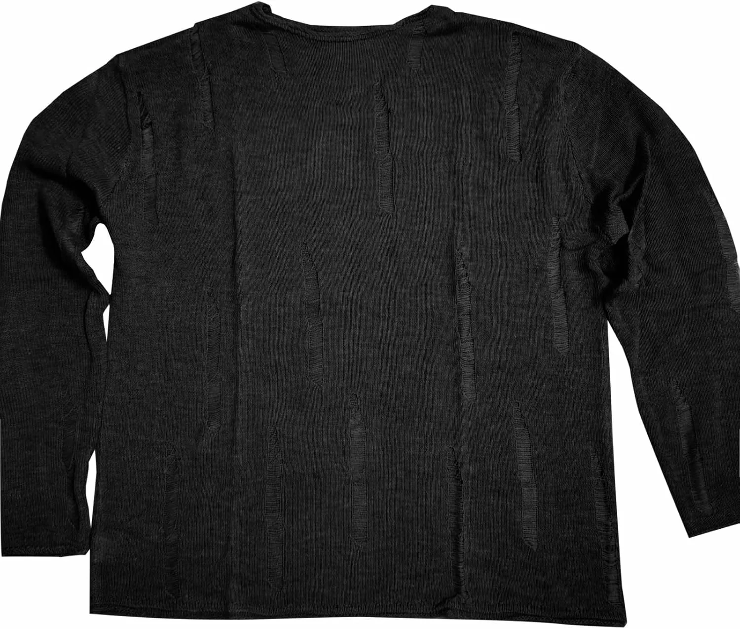 Свитер мужской модный Crewneck с ажурным узором и эффектом потертости — фото 3