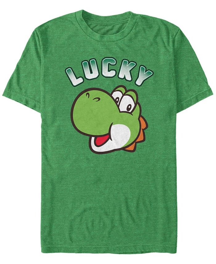 

Мужская футболка с короткими рукавами Nintendo Super Mario Lucky Yoshi Fifth Sun, зеленый