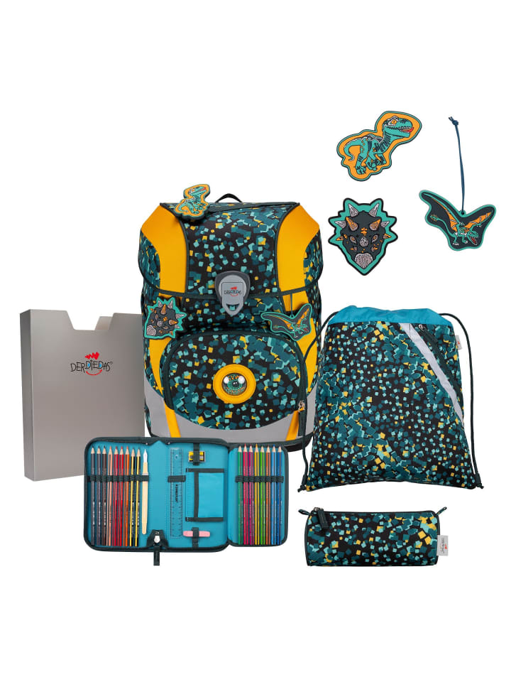

DerDieDas Набор школьных сумок ErgoFlex Tiny, 6 предметов, в стиле «Динозавры»