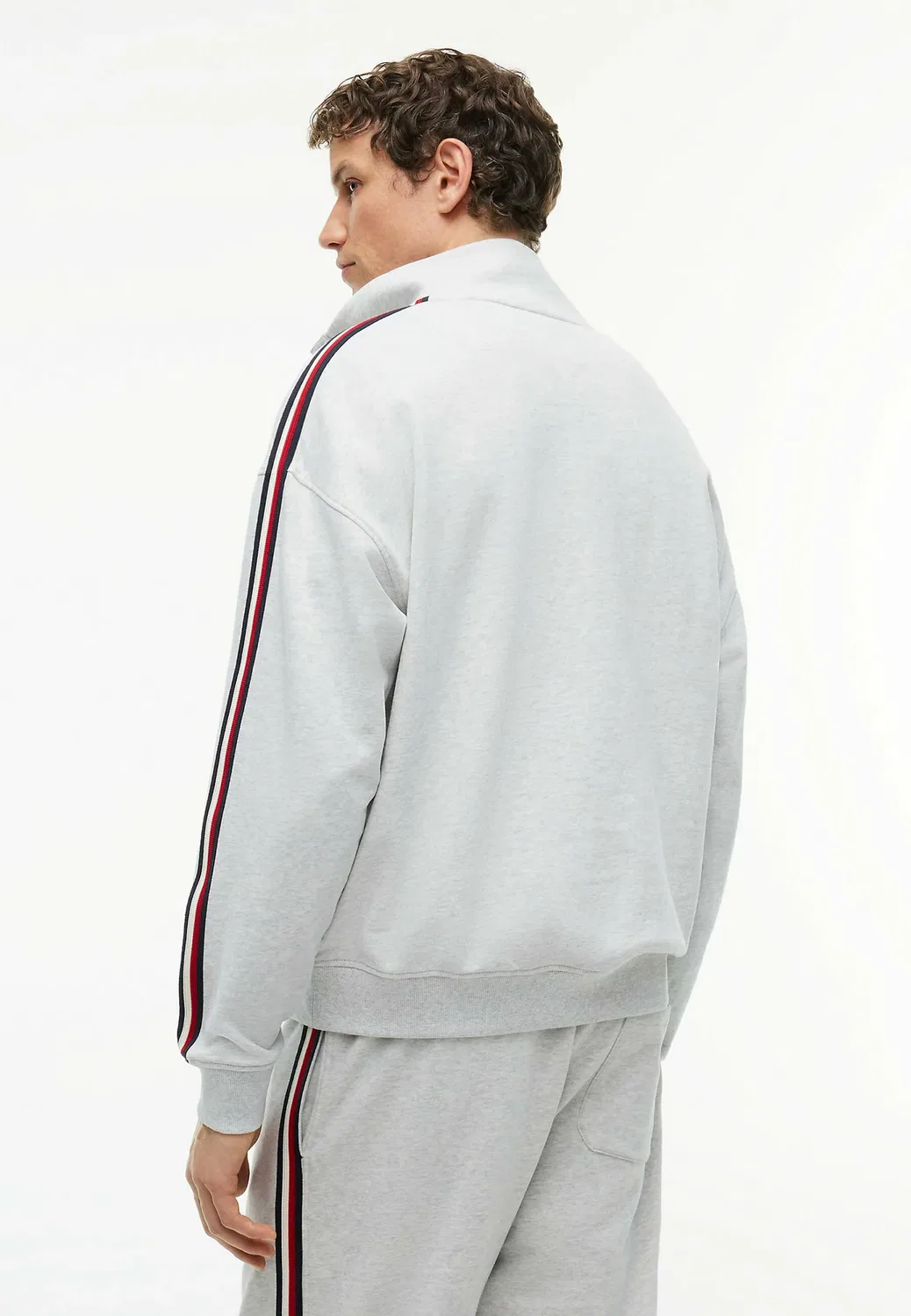 Рубашка на половину пуговиц - th global stripe lg - пижамная рубашка Tommy Hilfiger, Ice Grey Heather — фото 3