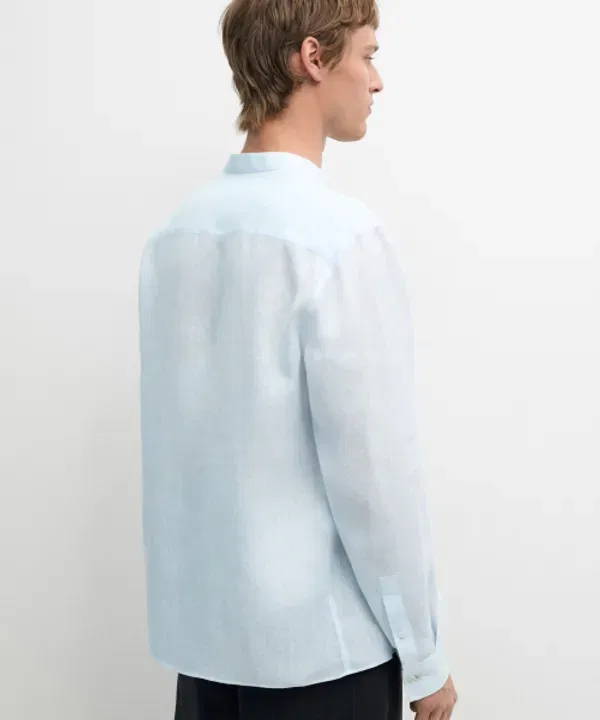 Рубашка из льна, регулярный крой, Massimo Dutti — фото 3
