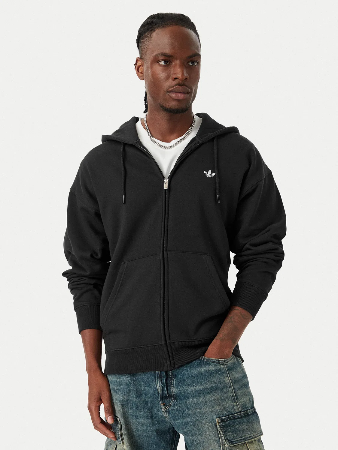 Мужской свитшот свободного кроя Trefoil Essentials Adidas, черный