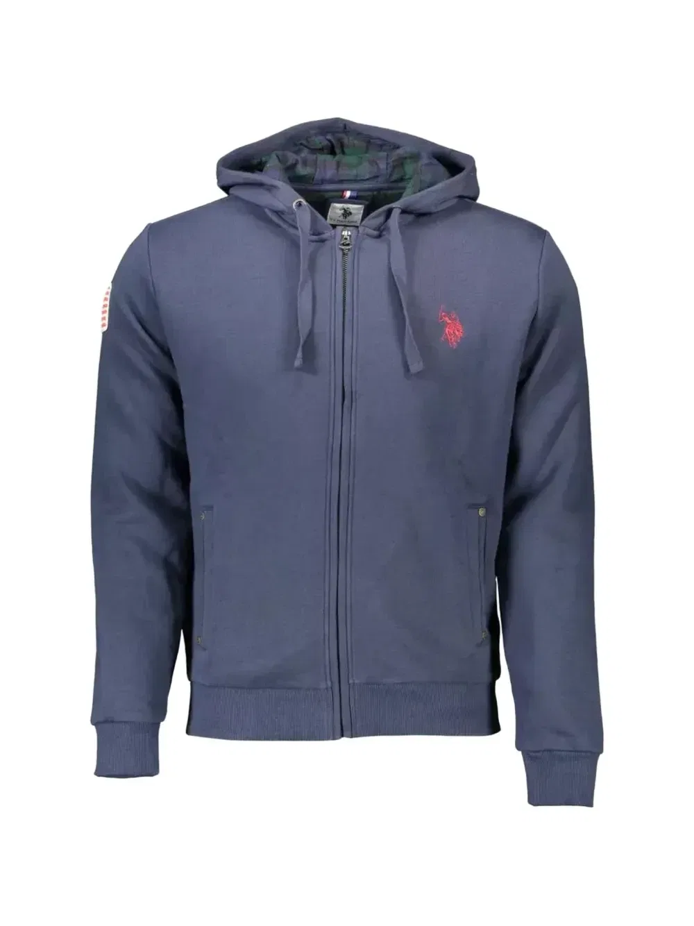 Худи на молнии с вышитым логотипом U.S. POLO ASSN., синий