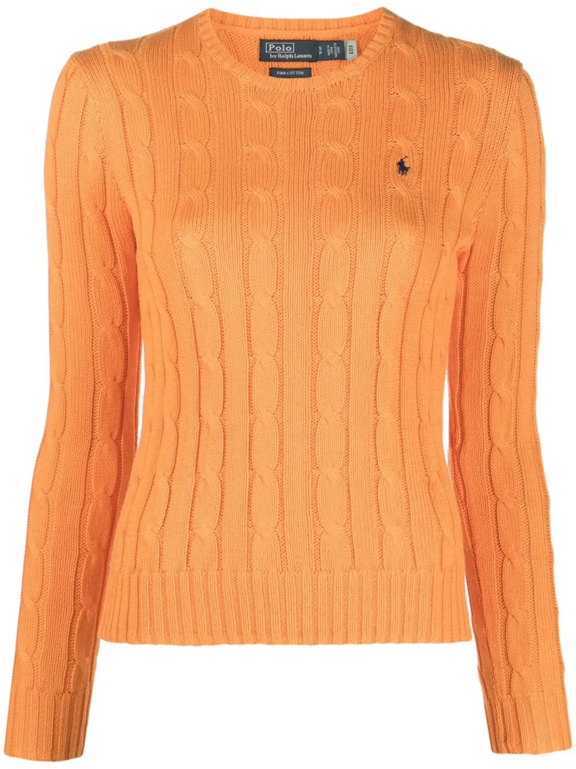 Кашемировый свитер с косичкой Polo Ralph Lauren, оранжевый