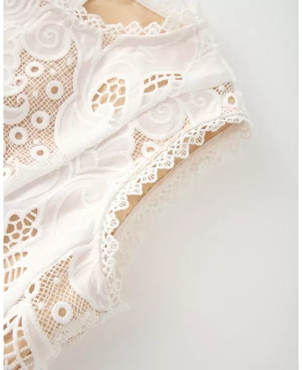 Детское платье для девочек кружевное Celia Lace Mini Dress Marlo Kids, Ivory — фото 4