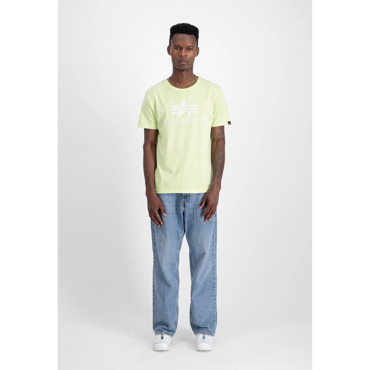 Детская хлопковая футболка Regular Fit Alpha Industries, Arctic Lime — фото 3