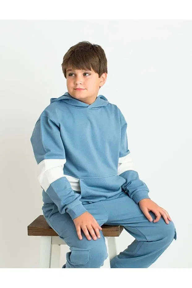 Детское худи для девочек с капюшоном хлопковое Gamer kids Organickid, Blue — фото 2