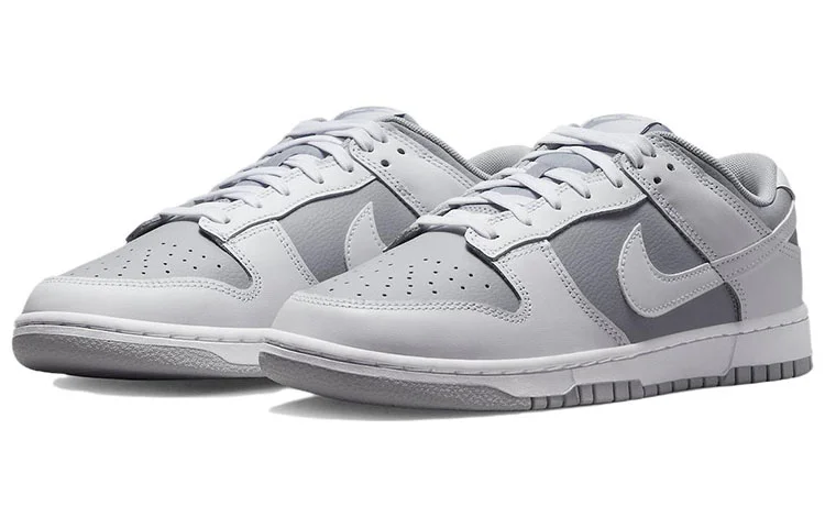 Кроссовки Nike Dunk Low Retro, белый/серый — фото 3