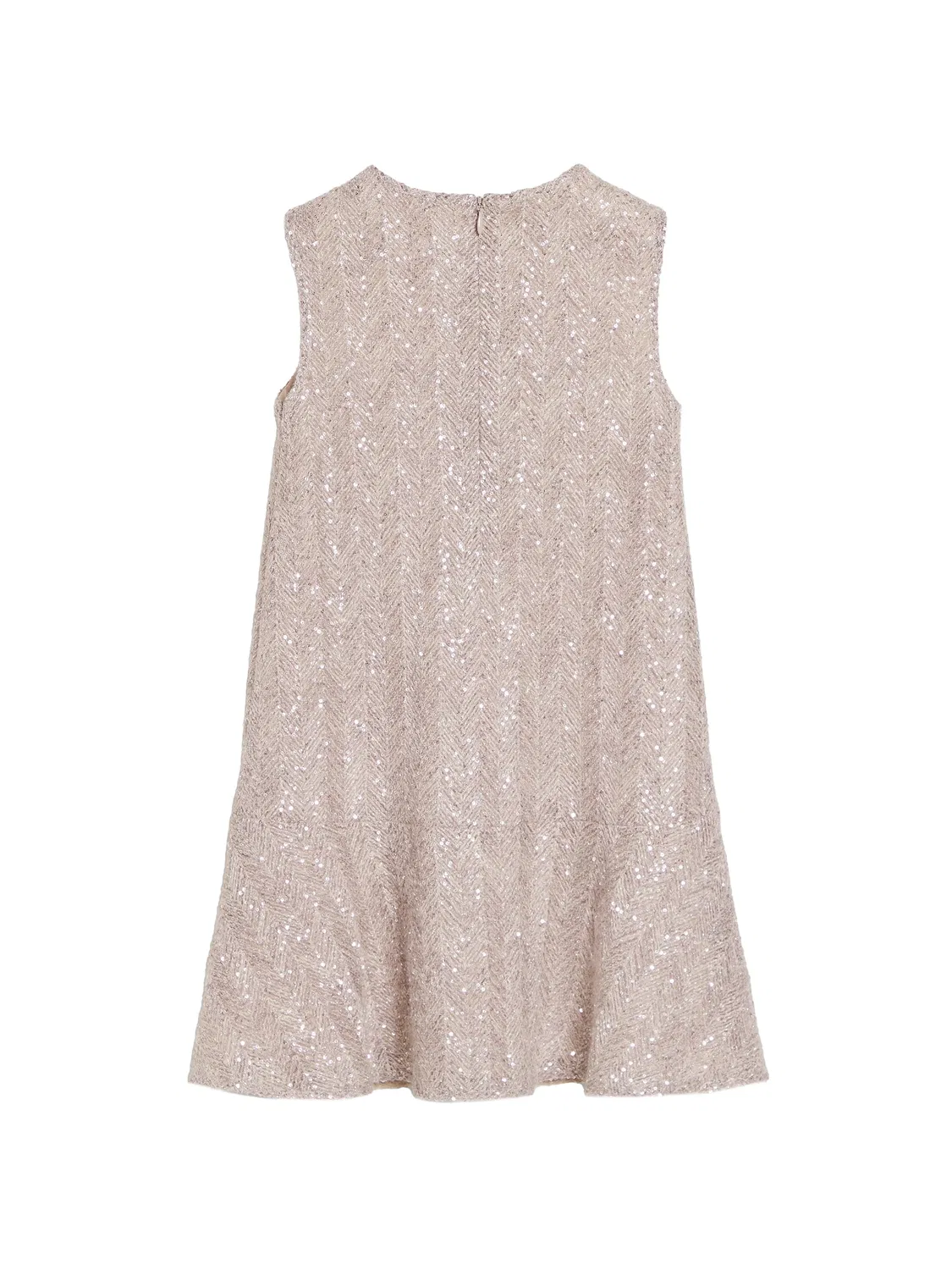 Платье с пайетками Brunello Cucinelli Kids, нейтральные цвета — фото 2