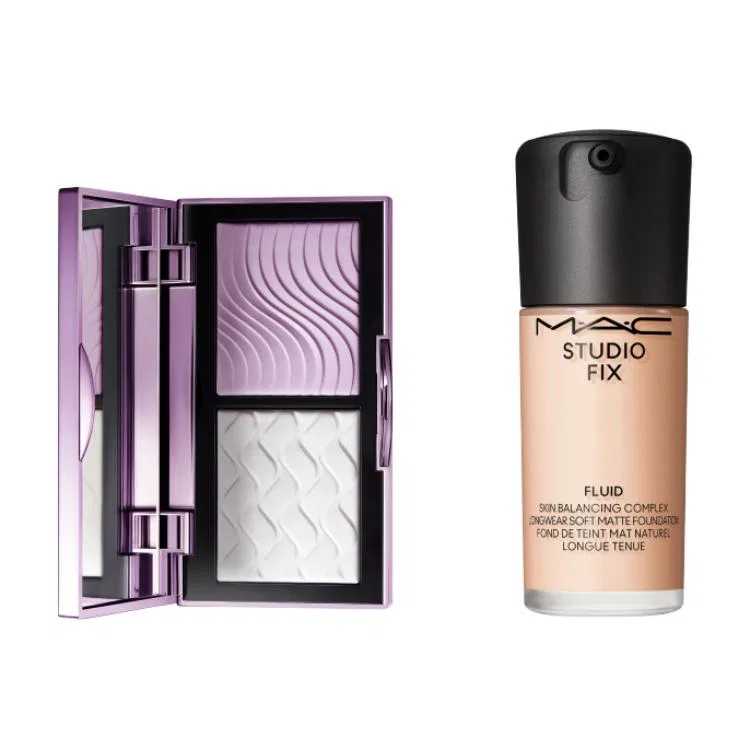 Женский набор косметики MAC Purple White Cream+Liquid Foundation #N18