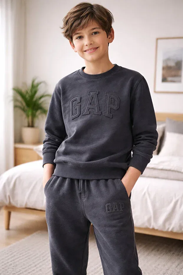 Детский комплект спортивного костюма для девочек Uğur Bebe, Black — фото 2