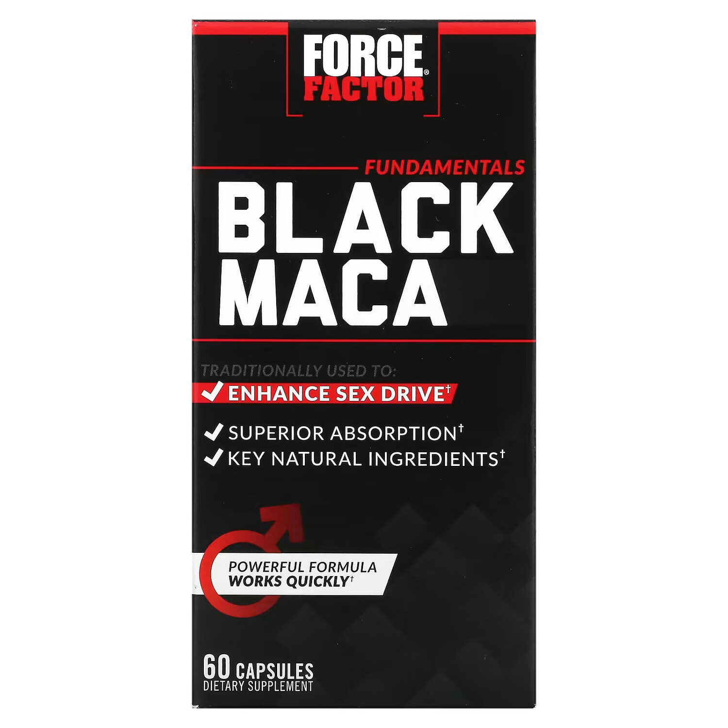 

Force Factor, черная мака, 60 капсул