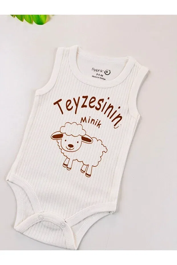 Детское боди для новорожденных хлопковое Aunt's Little Lamb Efu Baby, White — фото 2
