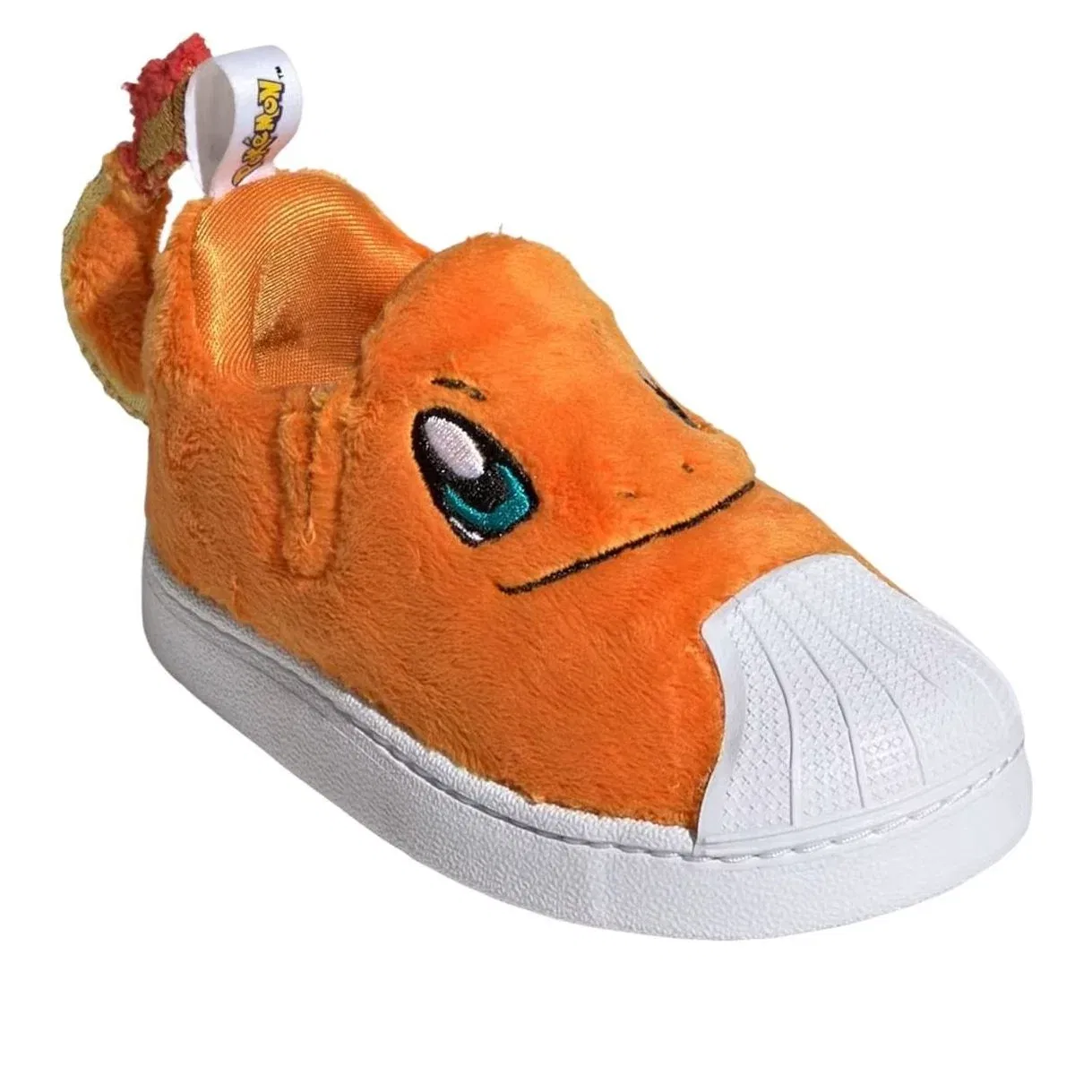 Детские шлепанцы с меховым верхом Pokemon Superstar Quickon 'Charmander' adidas, Orange / Cloud White / Equipment Green — фото 4