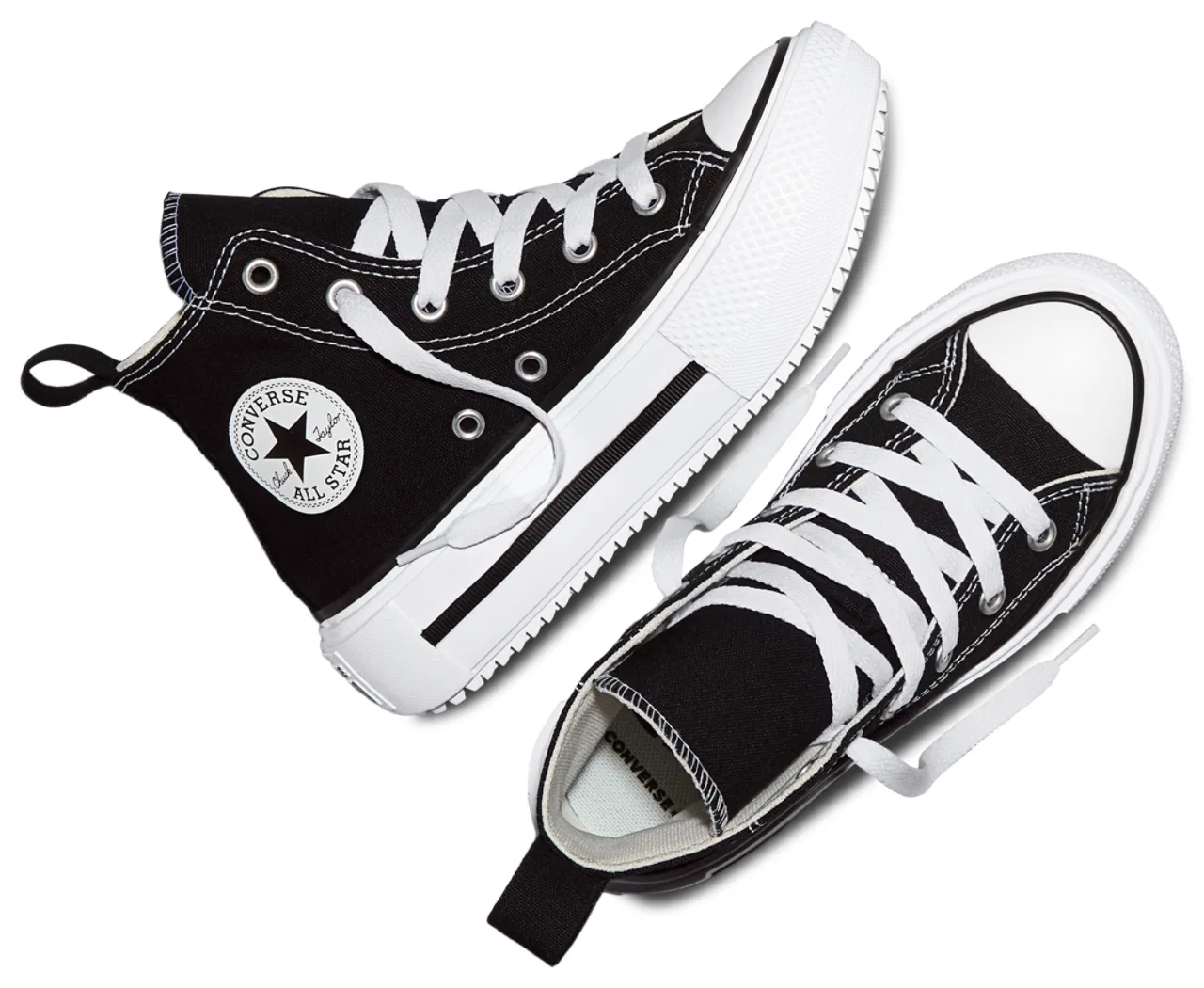 Кеды для девочек Chuck Taylor All Star Lift Double Stack Converse, черный/белый — фото 4