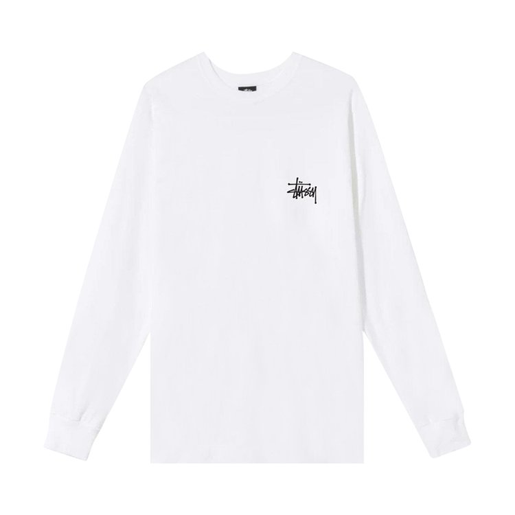 Лонгслив Stussy Basic Long-Sleeve Tee 'White', белый - фото