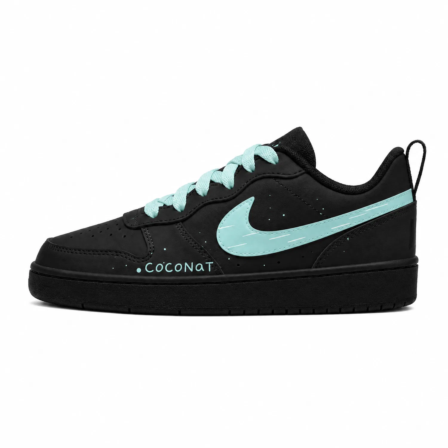 Детские кроссовки для скейтбординга из кожи Nike Court Borough, Black — фото 3