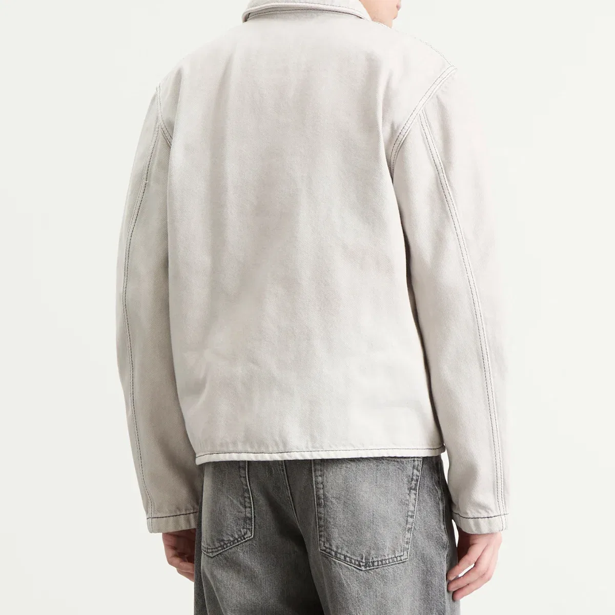 Джинсовая куртка-чумка с бантом Bow Acne Studios, White/Ecru — фото 3