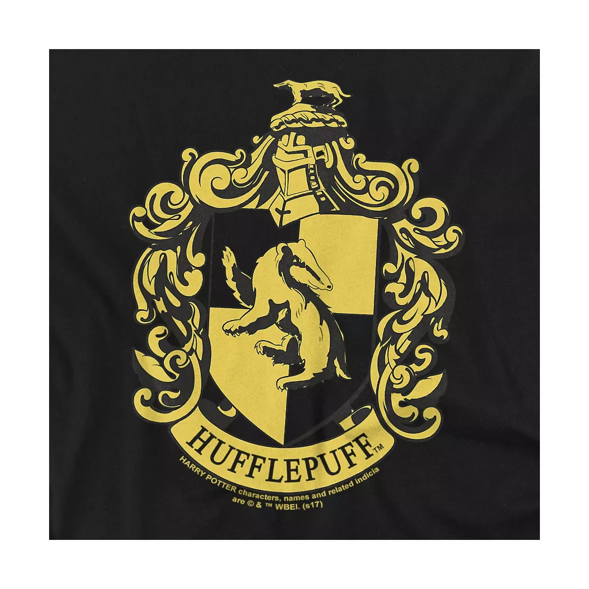 Детская футболка для мальчиков с принтом Hufflepuff Crest Harry Potter, Black — фото 2