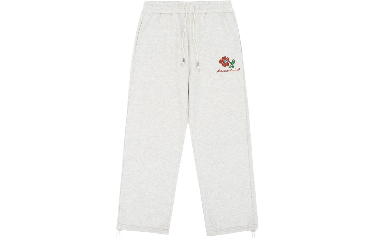 Детские спортивные штаны с принтом Vintage Flower Knitted Sweatpants Unisex Moderate Straight Fit Pants MostwantedLab, Light Gray Green — фото 3