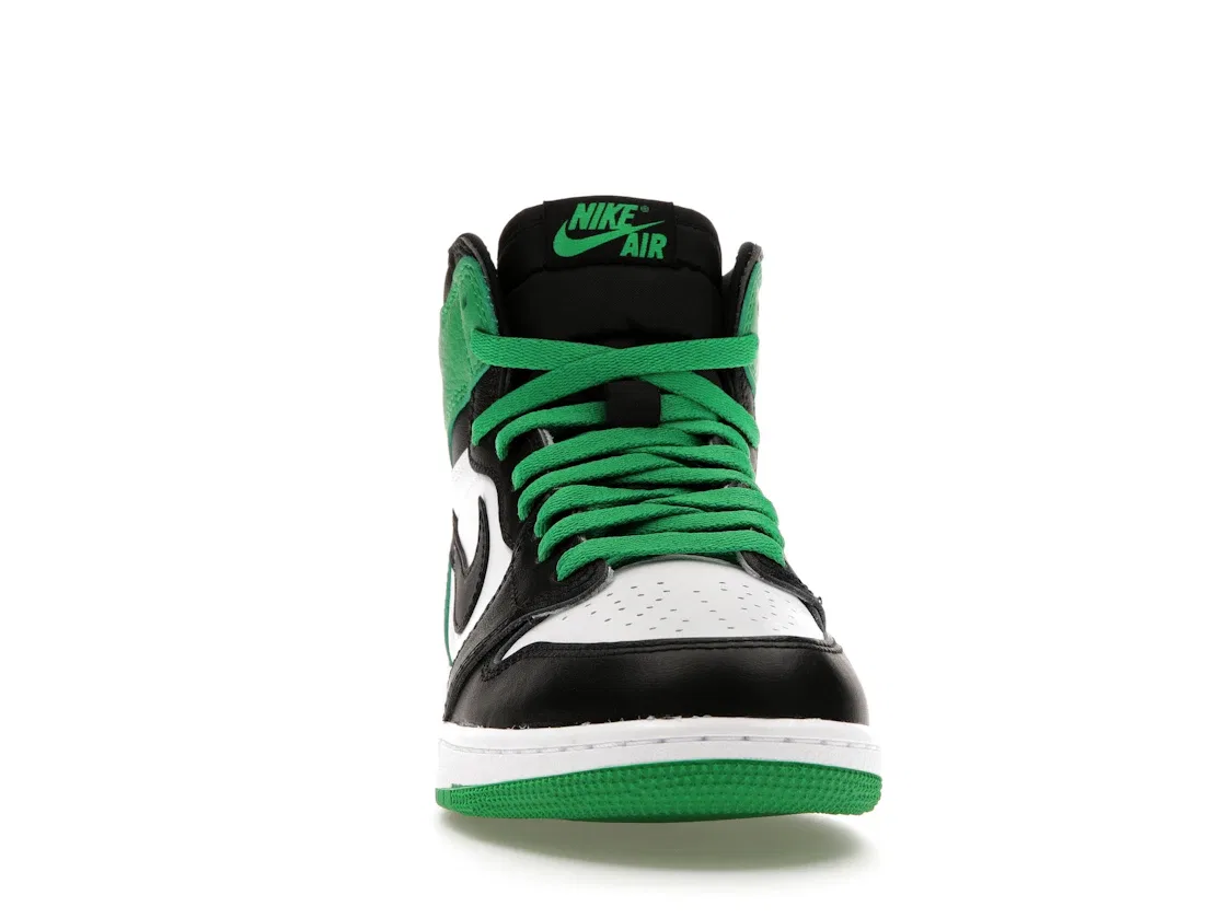 Детские кроссовки с контрастными вставками Jordan 1 Retro High OG Lucky Green, Black/Lucky Green-White — фото 2