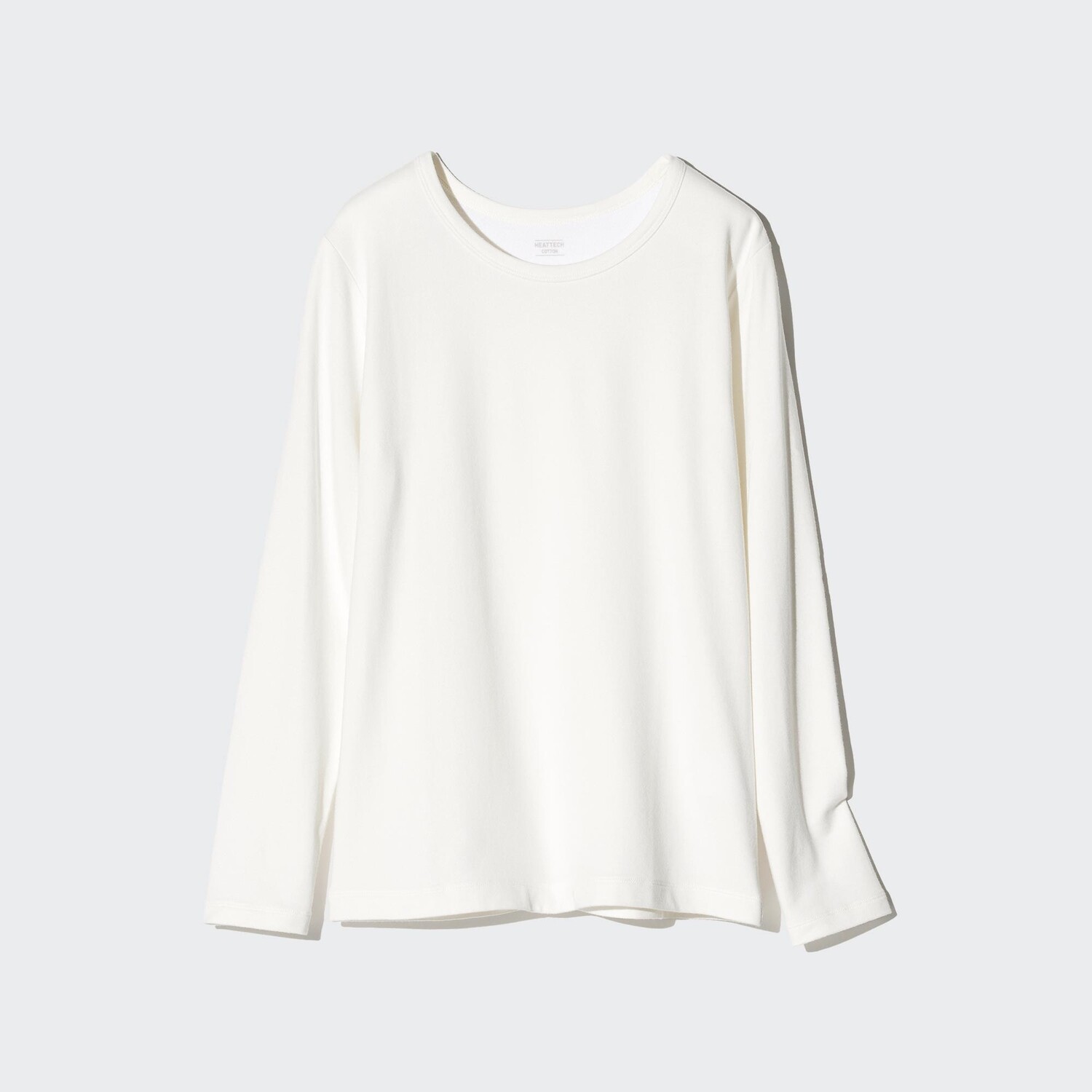 

HEATTECH Очень теплая хлопковая термофутболка с круглым вырезом UNIQLO, белый