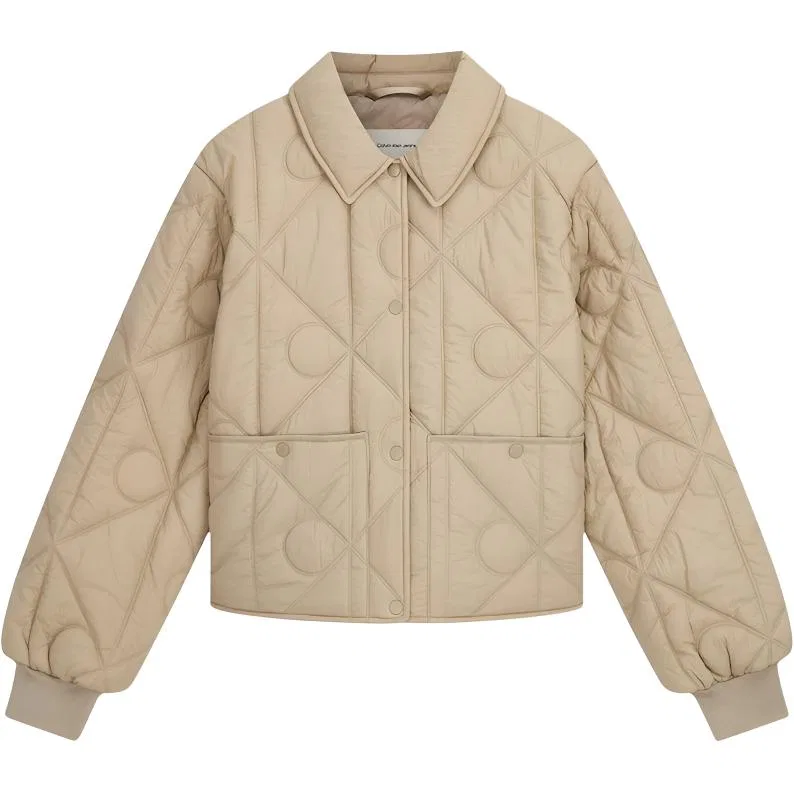 Женское пуховик с лацканом Calvin Klein, Pbf-Khaki