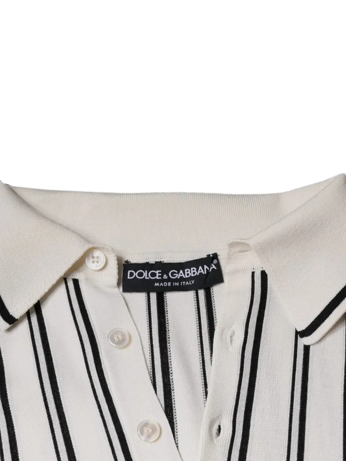 Dolce & Gabbana Поло в вертикальную полоску, нейтральные тона — фото 2