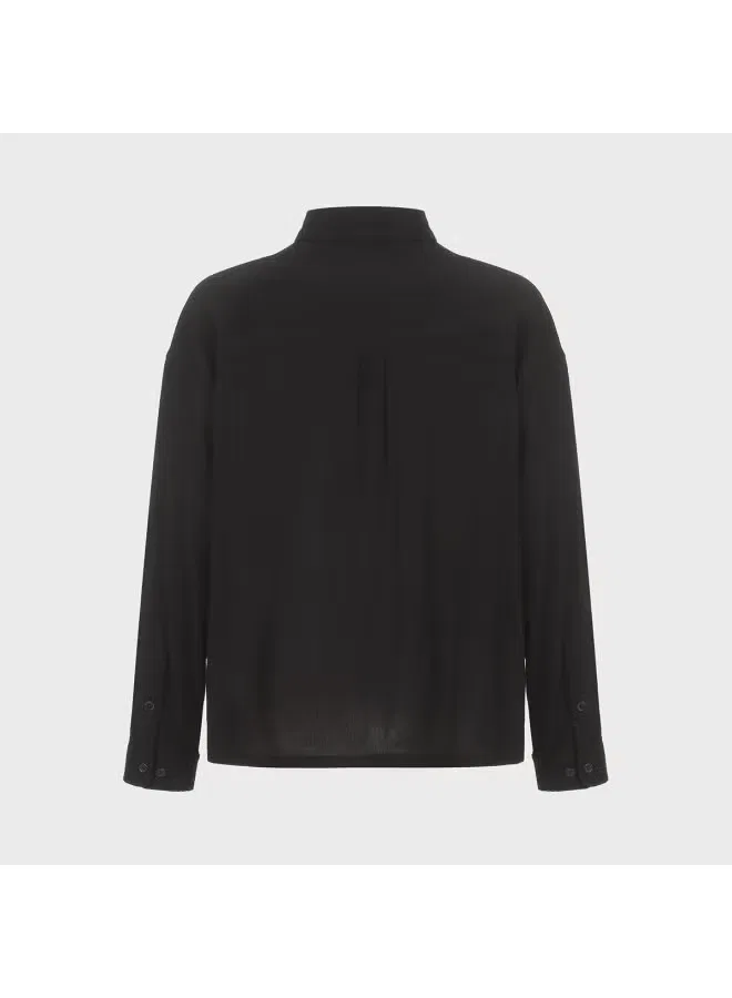 Рубашка классическая с длинным рукавом Zara, черный — фото 3