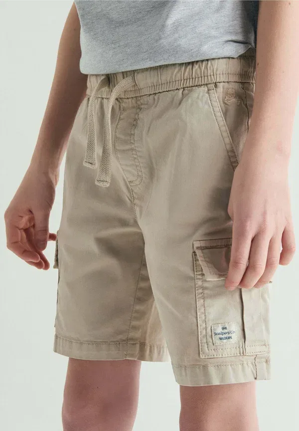 Шорты хлопковые Adam cargo shorts kids Scalpers, Beige, бежевый — фото 4