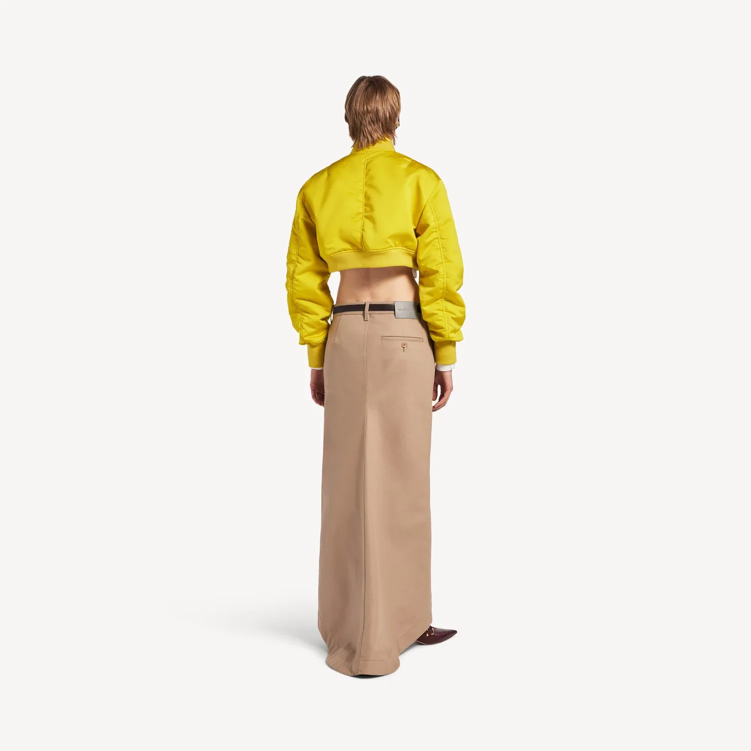 Женский укороченный бомбер желтого цвета BALENCIAGA, желтый — фото 4
