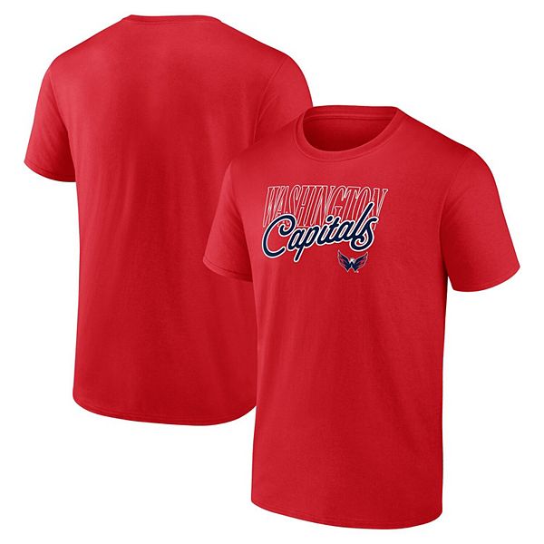 

Мужская красная футболка washington capitals script Unbranded