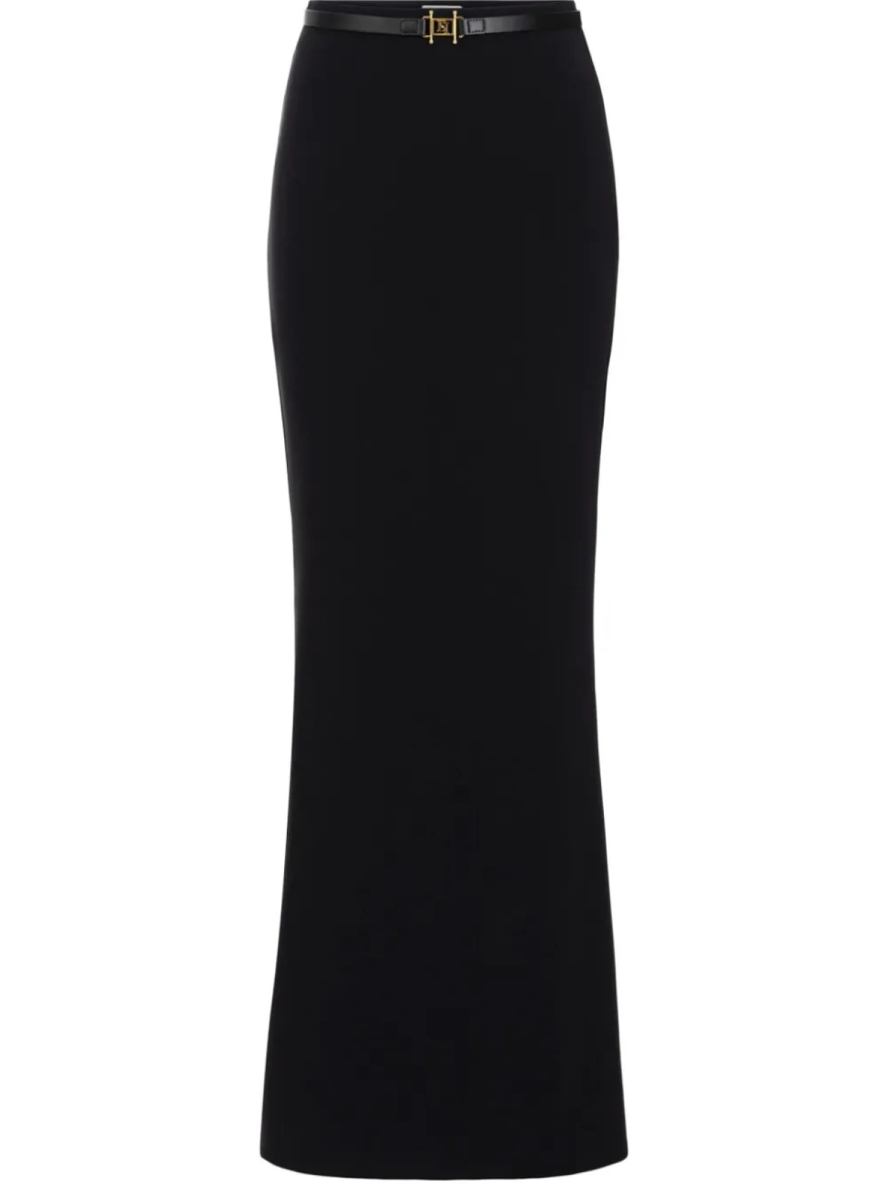 

Креповая юбка макси с поясом Elisabetta Franchi, черный