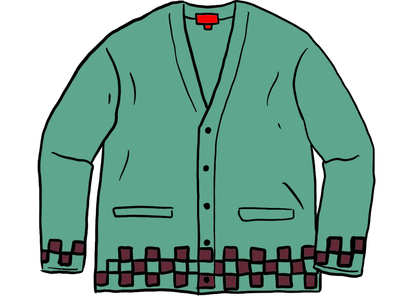 Мужской кардиган с принтом Supreme Brushed Checkerboard Cardigan Supreme, Mint