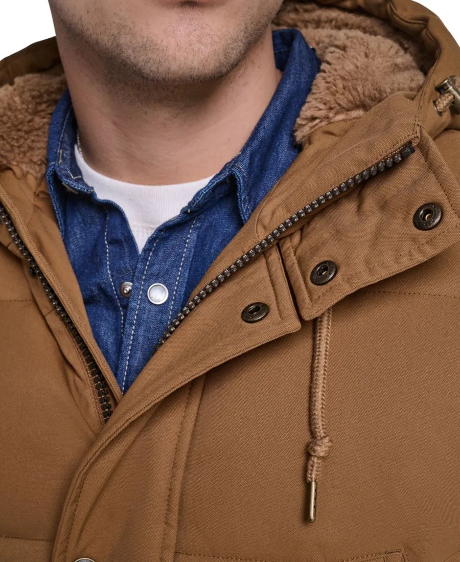 Мужское стеганое пальто-парка классического кроя Levi's, Brown — фото 4