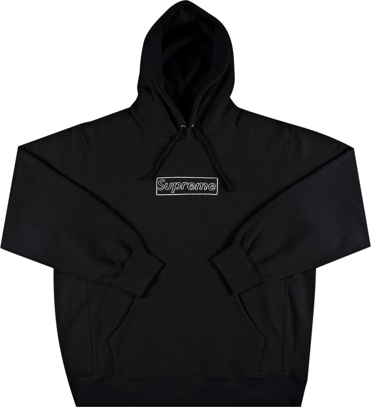 

Толстовка Supreme x KAWS Chalk Logo Hooded Sweatshirt 'Black', черный