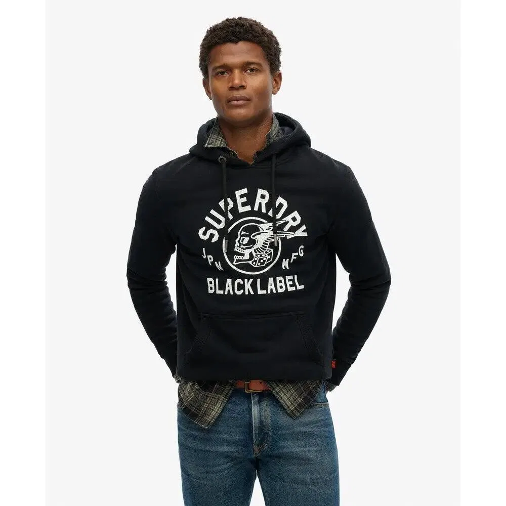Мужское худи с принтом Superdry, Черный — фото 3