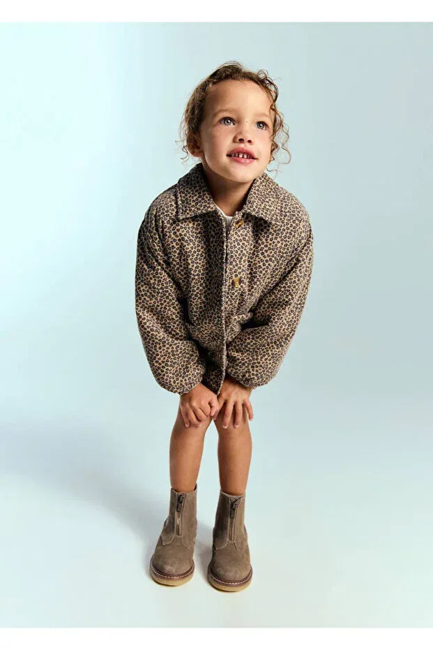 Детские ботильоны для девочек на плоской подошве Mango Baby, Medium Brown — фото 2