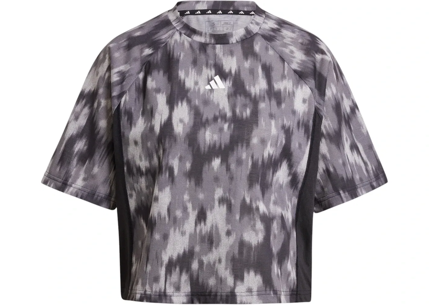 Женская футболка с принтом Train Essentials Allover Print Flower Tie-Dye Adidas, Black